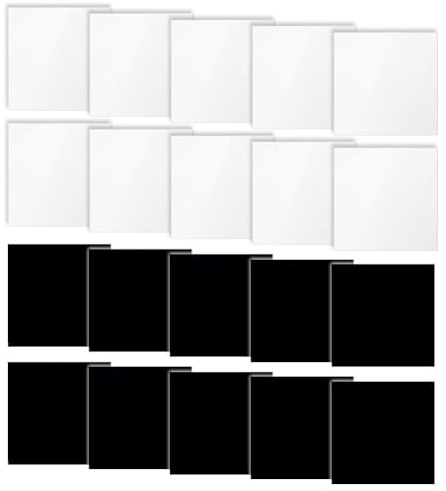 Lawnoval Selbstreparierende Flicken, wasserdichte aufblasbare Pools, Luftmatratzen, Boote, Zelte und Regenmäntel, 1000,8 x 1000,8 cm, 20 Stück, schwarz und transparent