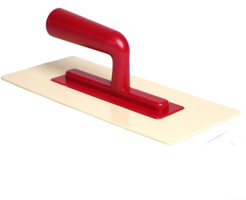 Paleta de plástico con mango rojo, hoja de 120 x 176 mm para enlucido, aplicación y acabado de azulejos, diseño ergonómico, construcción ligera de ABS, para proyectos de bricolaje y renovación del