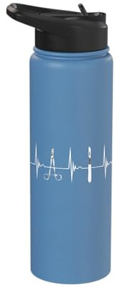 Surgeon Heartbeat ECG Pulse Scalpel Medicine Profession Chrurgy Stainless Steel Insulated Water Bottle