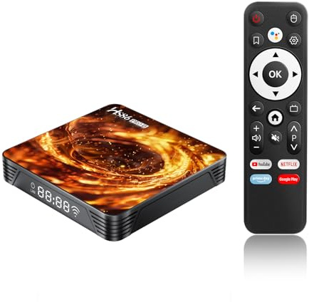 Android 14.0 TV Box 4K@60FPS Android Box 2G RAM 16G ROM RK3528 Smart TV Box 8K HD Streaming Media Player Resolución UHD 2.4GHz 5.0GHz Dual WiFi6 HDR10 BT5 10/100M LAN Enternet Bluetooth Control remoto