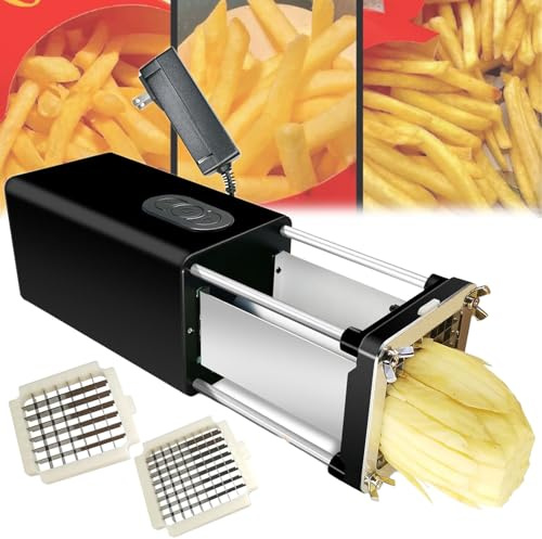 Pnpaea Taglierina Fritta,Manuale Tagliapatatine Fritte Taglio Patatine Professionale Taglia Patate Fritte Elettrico, Manuale Tagliapatatine Fritte per Frutta E Verdura Black