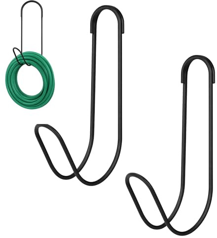 Simsky 2 Stück Schlauchhalter Metall, Gartenschlauch Halterung Wand, Robuster Gartenschlauchhalter für Gartenschläuche, Wasserschlauch Aufhängung, Gartenschlauch Wandhalterung, 03