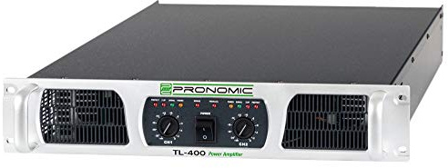 Pronomic TL-400 Endstufe 2x 1000 Watt, Ausgangs Schaltungstype: Class AB | Ausgangsleistung (8 Ohm): 2x 400 Watt RMS, Ausgangsleistung (4 Ohm): 2x 700 Watt RMS, Eingangs Impedanz: 10 kOhm, 44V / 1