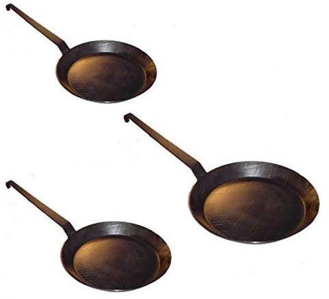 TAMLED Eisenpfanne Set Ø 16 + 24 + 28 cm kaltgeschmiedet
