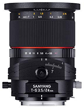 Samyang Obiettivo 24 mm F/3.5 ED AS UMC Tilt-Shift per Canon, Nero