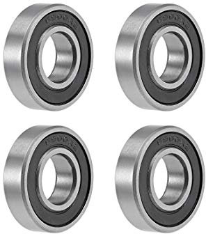 sourcing map Deep Groove Ball Bearings 10mm x 22mm x 6mm Double Sealed Chrome Steel Z2 ABEC1 4pcs