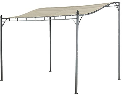 Jet-line® | Pavillon | Lagos beige Pergola 3x2.5 m | Anbau Pergola mit Dach | UV Schutz | Beschattung | Sonnenschutz | Garten | Terrasse | Balkon | Grill Pavillon | Terrassenüberdachung freistehend