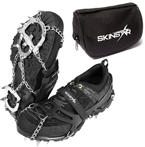 SkinStar Mount PRO Grödel Steigeisen Eisspikes,Schuhkrallen Spikes - Schuh-Ketten zum Wandern - Grödeln Eisspikes