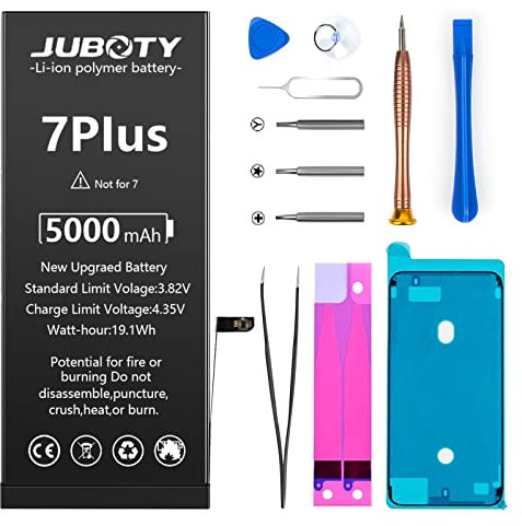 Akku für iPhone 7Plus 5000mAh, JUBOTY Neues Upgrade Li-ion hohe Kapazität 0-Zyklus Akku Ersatz für iPhone 7Plus Model A1661 A1784 A1785 mit kompletten professionellen Reparatur-Set
