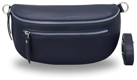 Brise Art Lucia Damen Bauchtasche Echtleder Handgefertigt Crossbody Bag | Damen Umhängetasche, Echtes Leder, Schultertasche mit Ledergurt, 3 Fächer, Wasserabweisend, Made in Italy