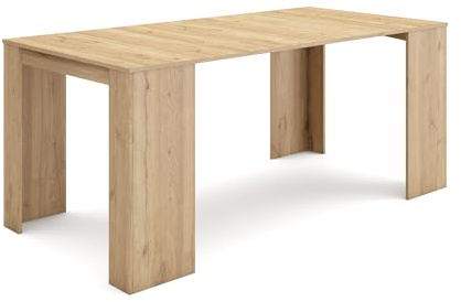 Skraut Home | Ausziehbarertisch | Multifunktionaler ausziehbarer | 180 | Für 8 Gäste | Esszimmertische | Moderner Stil | Eiche