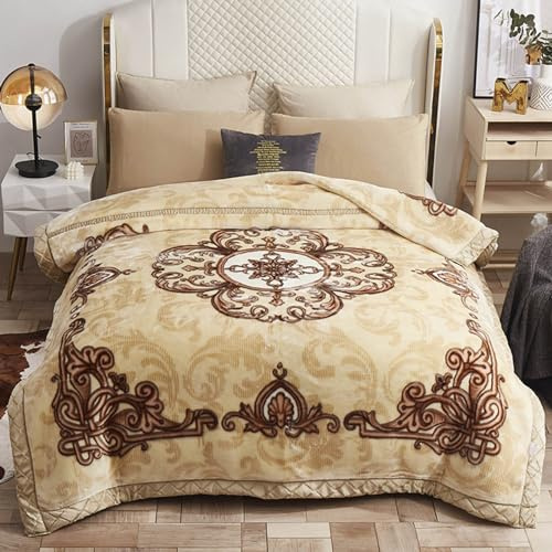 MSSD Mantas Coreanas De Invierno Mantas De Lana, Mantas De Cama Coreanas De Doble Capa Gruesas Y Cálidas, Mantas Grandes En Ambos Lados, Antiarrugas Y Anti - Decoloración,Nordic,200 * 230cm