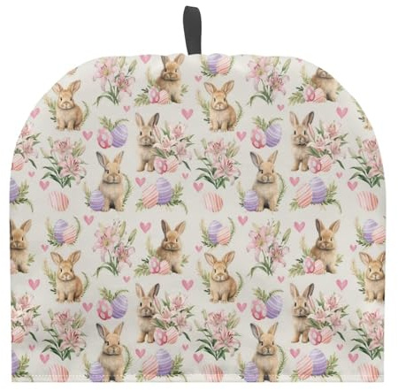 HUISEFOR Easter Rabbit Eggs Tea Cosy for Teapots Large, Heat Insulation Tea Kettle Cover Dustproof Tea Cozies for 6-8 Cup Teapot Easter Day Decor for Wedding Party Kitchen Tabletop