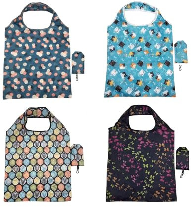 LIANRISES 4 Stück Einkaufstasche Faltbar Einkaufsbeutel Faltbar Faltbare Tasche Faltbare Einkaufstasche Tasche Faltbar Wiederverwendbare Einkaufstaschen Kann Gereinigt Werden Tourismus