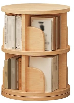 ZYZSY Drehbares 360° Bücherregal, Holz Drehregal, Lagerregal für Kinder und Erwachsene, Platzsparend Drehregal, geeignet für Schlafzimmer, Wohnzimmer(Size:39 * 67cm/15 * 26in)