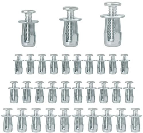 Lvjkes 30 Pezzi Dado ad espansione, M5x25mm/M6x25mm/M8x30mm Dadi a petalo a parete cava in acciaio al carbonio, Antiruggine e anticorrosione, Adatto per pareti cave e pannelli cavi in plastica
