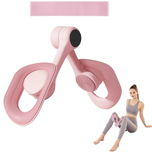 Pelvic Floor Exercise Devices - Anti-Slip Kegel Pelvic Floor Trainer for Women, Thigh Muscle Trainer with 15 LB Pink Resistance Band, Thigh Exerciser Home Gym Equipment 0717