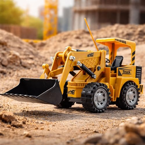 njoyn RC Bagger ferngesteuertes Baustellenfahrzeug, beweglicher Arm, Maßstab 1:24, 40 MHz, Akku und USB-Ladekabel, Sammler- und Hobbymodell für Erwachsene ab 14 Jahren