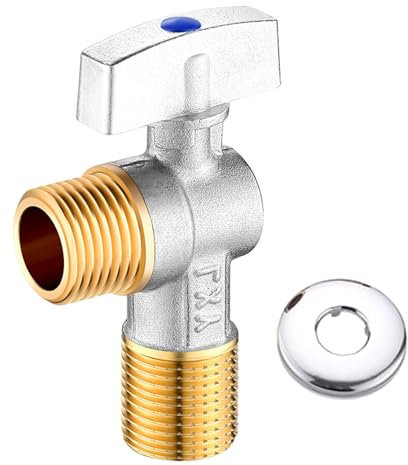 XBOKA Messing-Winkel-Absperrventile, 1,27 cm, Einlassauslass, doppelte Heiß- und Kaltventile, einfache Installation für Küche, Badezimmer, Sanitärinstallationen