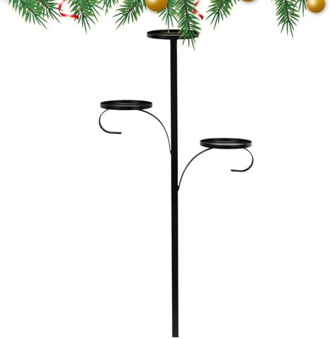 Schwarze Dreifache Baumspitze, Kandelaber-Baumspitze 36/24 Zoll, Weihnachtsbaumspitze-Halter, Kerzenständer Eisen, Baumspitze-Kerzenständer, Weihnachtstablett, Kerzenlichthalter, Weihnachtsdekoration
