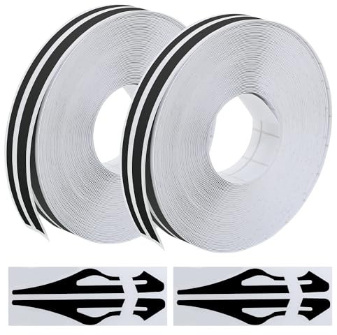 Flaconi Adesivi Auto, Adesivi Esterni per Cofano, Strisce da 9,8 m per Carrozzeria, Decorazioni per Quad, Scooter (Nero)