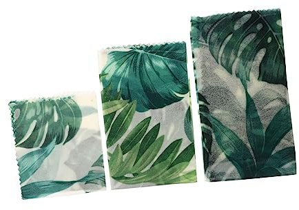 DECHOUS 3pcs Reusable Beeswax Food Storage Wraps Beeswax Paper for Wrapping Sandwiches Oil Non-toxic Fresh Pattern Design for Cooking Baking