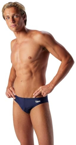 Speedo Men's Solar Brief | Summer Style | Beach Wear | 5cm Coverage Swimwear, Navy, 32
