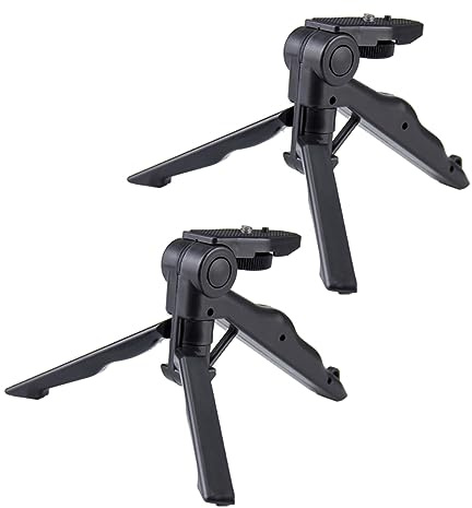 Mini Soporte para Cámara de Acción Negro Plástico 2 Piezas | Ligero, Sujeción Segura para Móvil y Cámara, Uso en Mesa y Exterior, Pensado para Ver Vídeos
