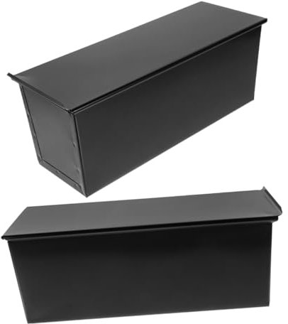 HEMOTON 2pièces Moule De Cuisson Pour Baguette Boîte à Pain Rectangulaire Antiadhésif Moule à Pain Grillé Avec Couvercle Pour Stockage De Toast