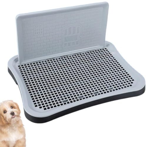 Vassoio per Addestramento Vasino per Cani con Colonna a Parete, Toilette per Addestramento Cani per Interni, Porta pipì per Addestramento Vasino