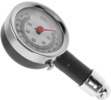 Reifendruckprüfer für Autos 0-100psi Metall, Tragbar Schwarz | Manometer zur Druckmessung, Leicht und Handlich, Fahrzeugprüfgerät für Unterwegs