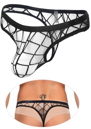 sunshinelady string string tanga män meshkalsonger sexig string stora storlekar transparent underkläder med ficka andas trosor låg midja gay underkläder sissy trosor elastiska underkläder, svart, S