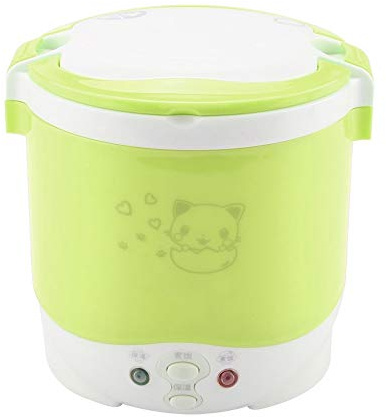 Mini cuiseur à riz, 1L 12V 100W non-bâton Rice Maker Porteur de nourriture portable pour les voitures de voyage Cuisine Cuisine (Vert)
