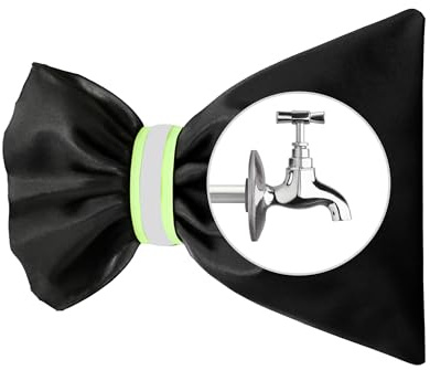 Keplin Outdoor Tap Cover with Reflective Strip – Frost Protection for Winter, Waterproof 210D Oxford Insulated Jacket with Cotton Padding, Fits Most Standard Garden Taps, 22x16cm Black, 1 Pack