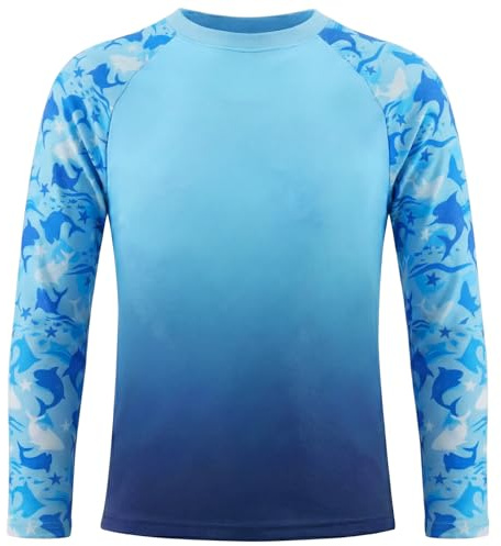 Valcatch Kids UPF50+ Rash Vest Long Sleeve T Shirt, Ages 4-16 Years | UV sun protection guard, boys girls stretch quick-dry swim top for beach, pool, summer, spring, autumn, winter water sports