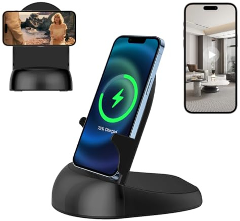 GJFJTC Caméra espion espion WiFi sans fil avec chargeur sans fil, caméra espion activée par le mouvement, HD1080P (objectif rotatif) avec angle de vision de 250 °, camaras espias ocultas pour la