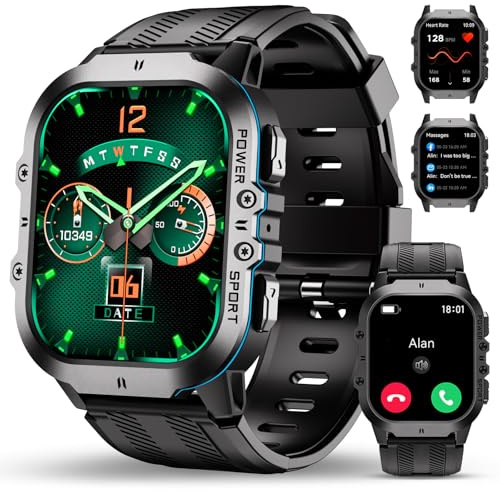 OUKITEL Montre Connectée Homme,1.96 HD Smartwatch avec Appel Bluetooth,Étanche 5ATM,Montre Sport pour Surveiller Cardio,Podometre,Sommeil,SPO₂,100+ Mode Sportifs,Montre Homme pour Android iOS