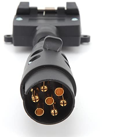 Bediffer Adattatore per Rimorchio Resistente, Connettore Rotondo da 7 Pin Maschio a Femmina Piatto per Roulotte, 1 Pezzo, Adatto a Tutti i Tipi di Rimorchio