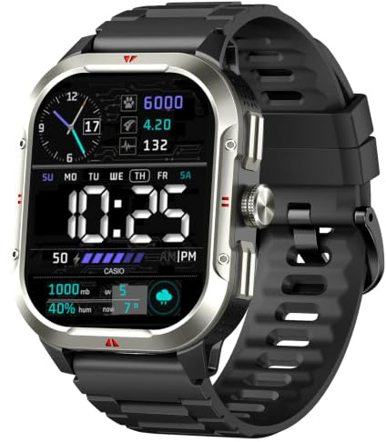 Smart Watch Military GPS, 2.06HD Smartwatch for Men Women, Fitness Watch Answer/Make Call with Heart Rate/Sleep Monitor/Pedometer,100+ Sport Mode,IP68 Waterproof Step Counter Running for Android iOS