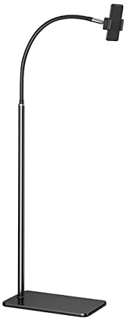 360 svängbart starkare svanhalsgolvtelefonstativ(Black)