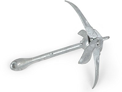 wellenshop Anker Faltklappanker Klappanker Klappdraggen Schirmanker 10 kg Stahl Verzinkt mit Arretierungsscheibe Zusammenklappbar