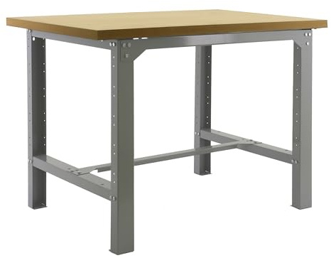 SimonRack Werkbank 600 kg Belastbarkeit, 86,5x180x75 cm, Große Arbeitsfläche Arbeitsfläche, Arbeitstisch, Holz-Arbeitsplatte, Grau/Holz Mdf - BT6