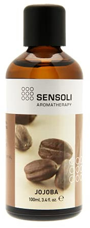 SENSOLI Jojoba Oil 100ml - Natural Unscented Oil for Hair, Body and Skin Care - in a Glass Bottle