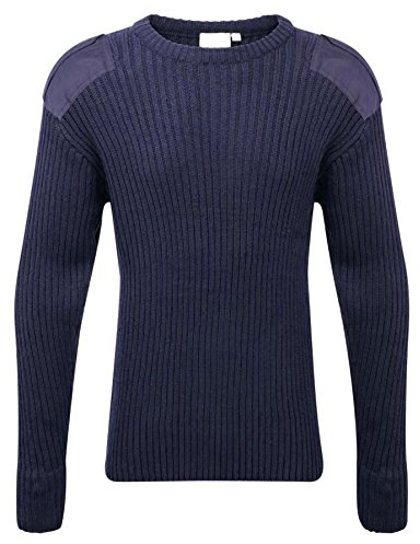 Wetplay Adults Crew Neck Military Army Security Pullover Jumper Commando Sweater Police MOD NATO SAS Knitted with Patches Black Navy Blue Olive Green