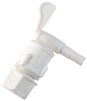 White Quickserve Tap with Sediment Trap Back Nut for Fermentation Vessel or Pressure Barrel Homebrew Home Brew Quick Serve Beer Wine Cider Lager