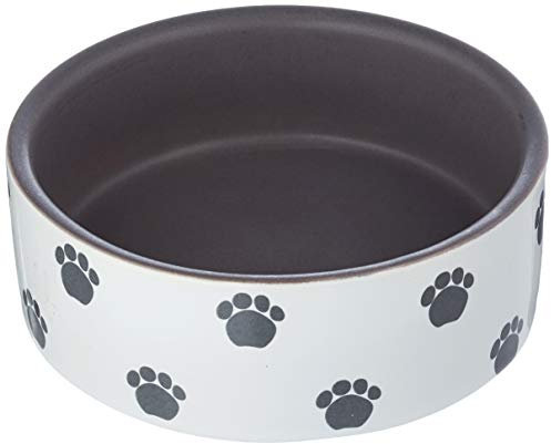 Nobby Ciotola in ceramica per cani PATA, crema/grigio, Ø 12,0 x 4,5 cm, 1 pezzo