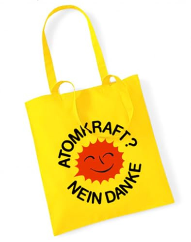 Racker-n-Roll ATOMKRAFT? NEIN DANKE Cotton Bag Stoffbeutel sonnenblumengelb