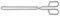 3 Claveles TENACILLA Carne INOX.18/8 34 cm. C 3C, Acero Inoxidable, Gris