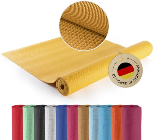 #DoYourYoga ® Tapis de Yoga KIRANA (0,4 cm) Anti-dérapant/Idéal pour séances de Yoga et de physiothérapie/Produit Haute qualité pour Amateur et débutant/différentes Couleurs Disponibles.