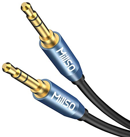 MillSO 3.5mm Audio Klinkenkabel 2m 3.5mm Klinke Stecker auf Stecker Stereo Aux Kabel für Bluetooth Lautsprecher, Heim/KFZ Stereoanlagen, Kopfhörer und andere 3.5 mm Audio Gerät